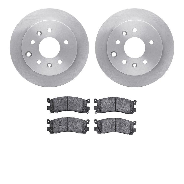 6302-80003 Brake Rotors with 3000-Series Ceramic Brake Pads Kit, 1990-1991 Ford/Lincoln/Mercury/Mazda, Position: Rear
