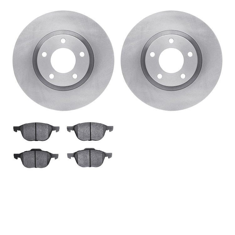 6302-80057 Brake Rotors with 3000-Series Ceramic Brake Pads Kit, 2004-2015 Ford/Lincoln/Mercury/Mazda, Position: Front