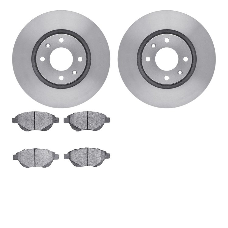 6302-92035 Brake Rotors with 3000-Series Ceramic Brake Pads Kit, 2003-2014 Peugeot, Position: Front