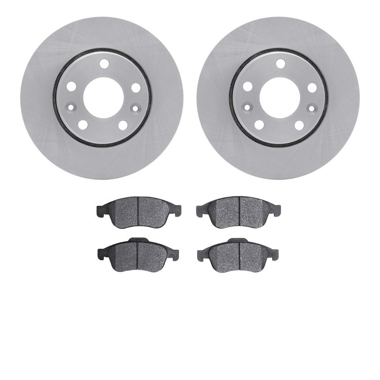 6302-92044 Brake Rotors with 3000-Series Ceramic Brake Pads Kit, 2011-2018 Renault, Position: Front