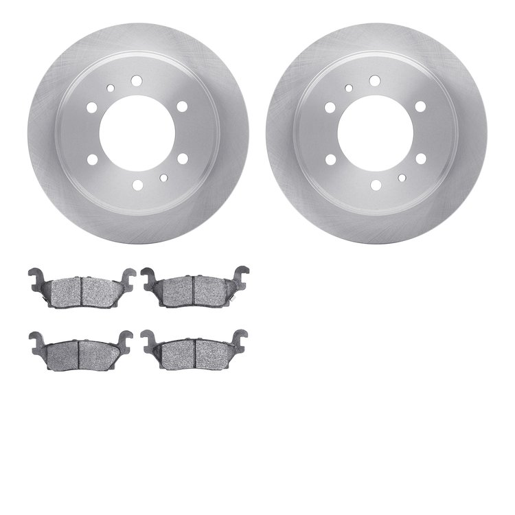 6302-93002 Brake Rotors with 3000-Series Ceramic Brake Pads Kit, 2006-2010 GM, Position: Rear