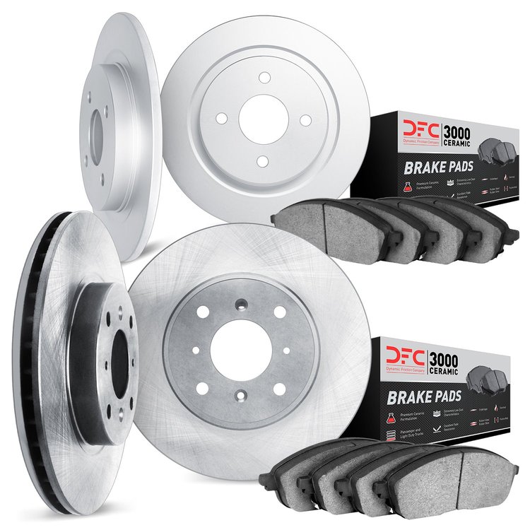 6304-92006 Brake Rotors with 3000-Series Ceramic Brake Pads Kit, 2013-2017 Suzuki, Position: Front and Rear