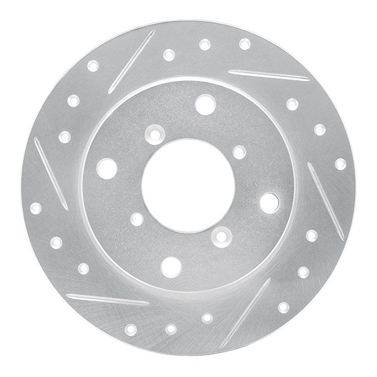631-01001L Drilled/Slotted Brake Rotor [Silver], 1989-1994 Suzuki, Position: Rear Left