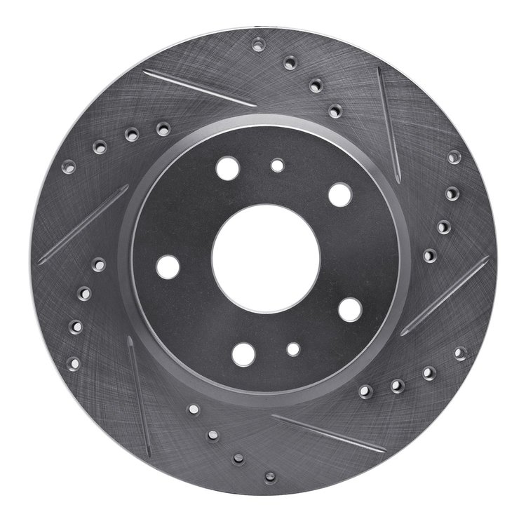 631-01004R Drilled/Slotted Brake Rotor [Silver], 2007-2019 Suzuki, Position: Front Right