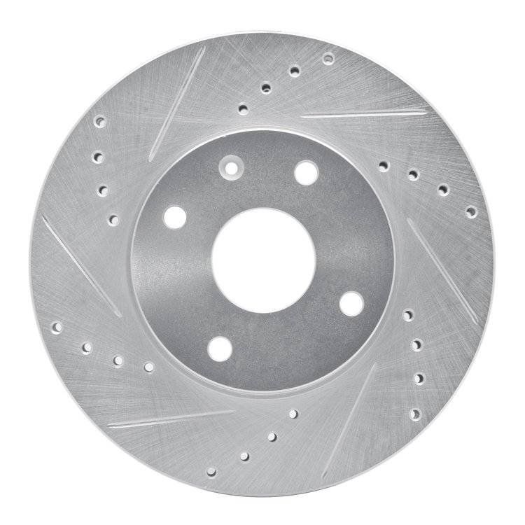 631-01008L Drilled/Slotted Brake Rotor [Silver], 2004-2010 Multiple Makes/Models, Position: Front Left
