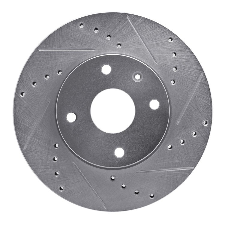 631-01008R Drilled/Slotted Brake Rotor [Silver], 2004-2010 Multiple Makes/Models, Position: Front Right