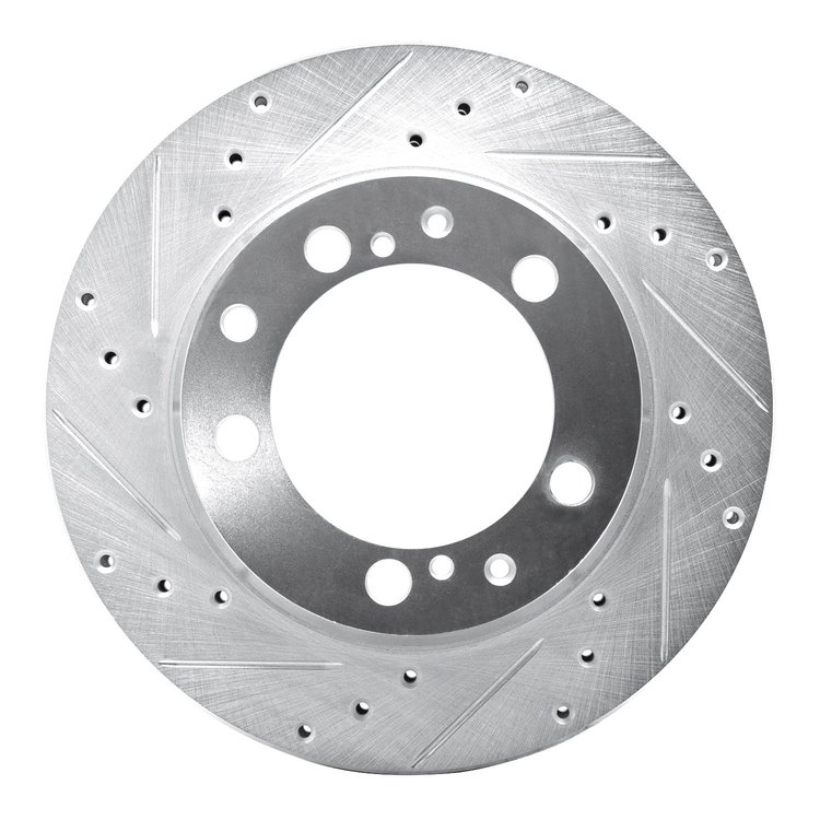 631-02021L Drilled/Slotted Brake Rotor [Silver], 1987-1997 Porsche, Position: Rear Left