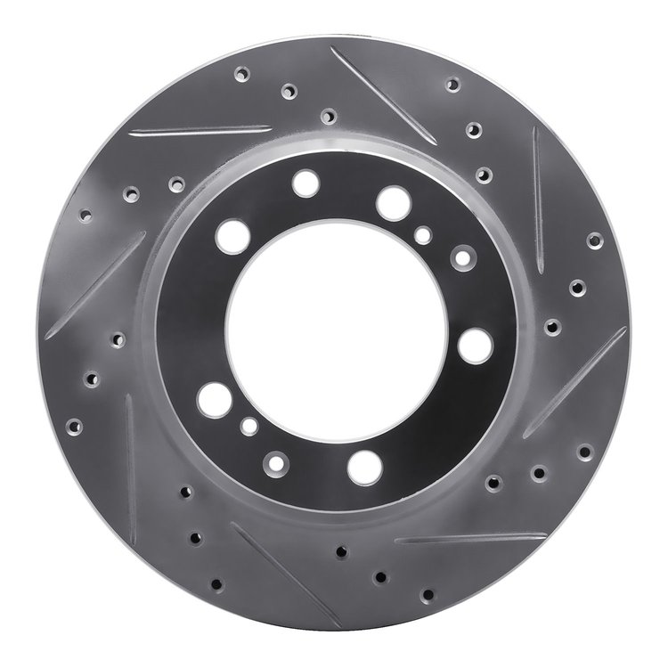 631-02021R Drilled/Slotted Brake Rotor [Silver], 1987-1997 Porsche, Position: Rear Right