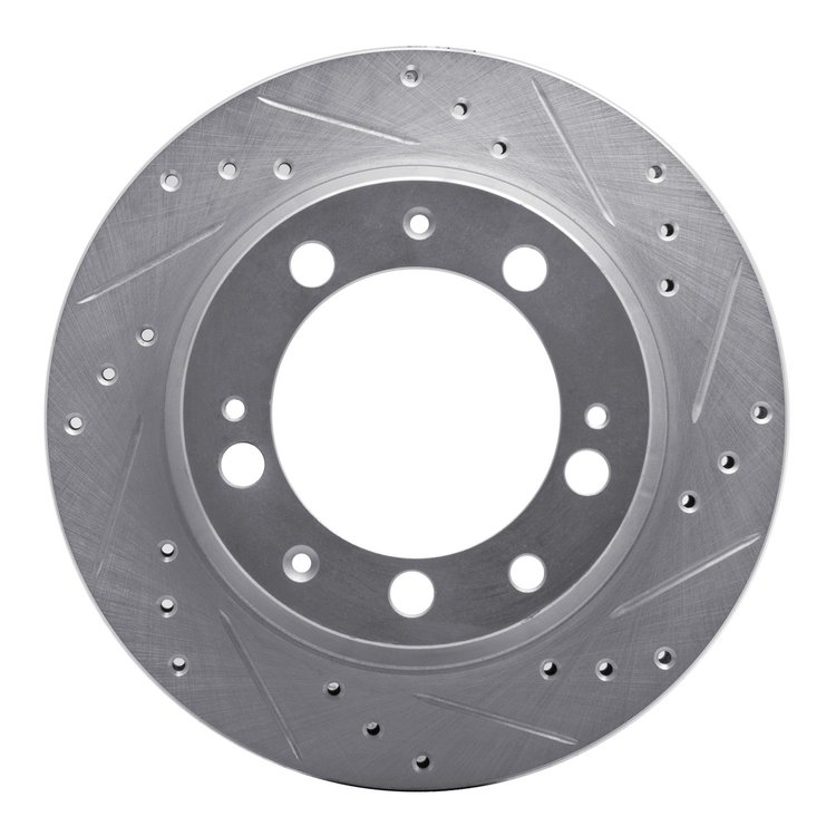 631-02024R Drilled/Slotted Brake Rotor [Silver], 1987-1989 Porsche, Position: Rear Right