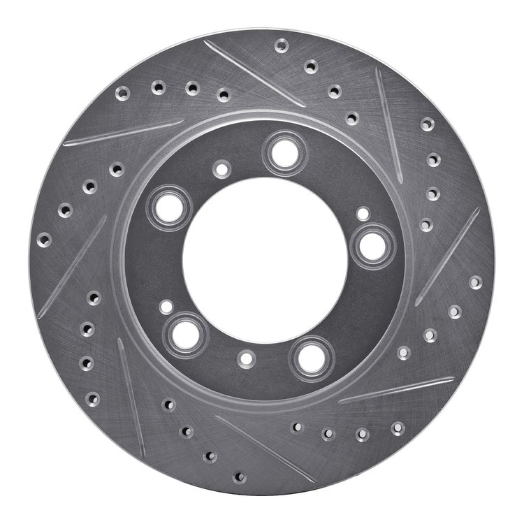 631-02029R Drilled/Slotted Brake Rotor [Silver], 1997-2004 Porsche, Position: Rear Right