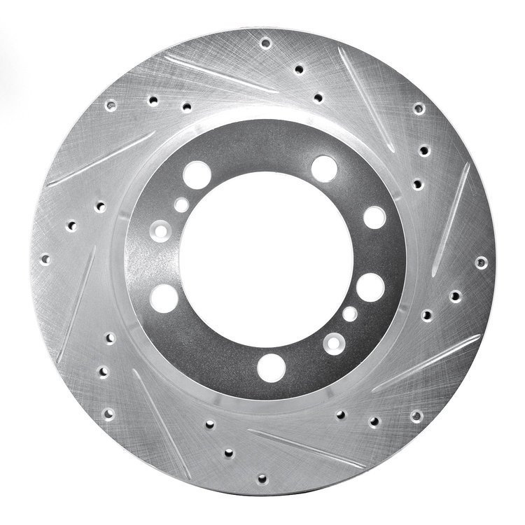631-02030D Drilled/Slotted Brake Rotor [Silver], 1991-1997 Porsche, Position: Rear Left
