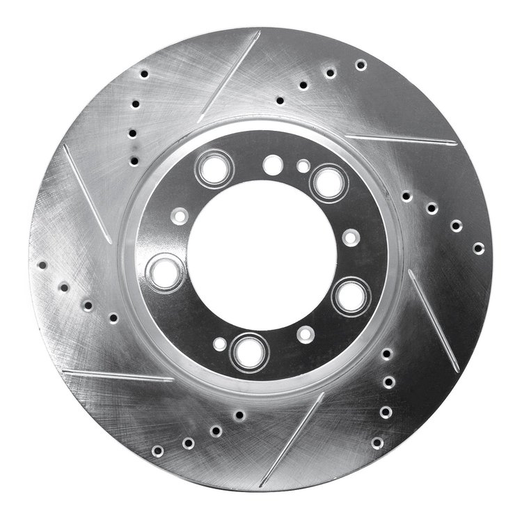 631-02066D Drilled/Slotted Brake Rotor [Silver], 1999-2021 Porsche, Position: Rear Right