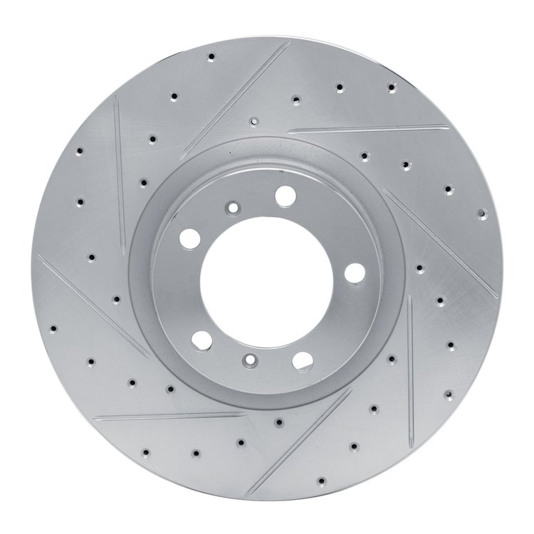 631-02084D Drilled/Slotted Brake Rotor [Silver], Fits Select Multiple Makes/Models, Position: Left Front