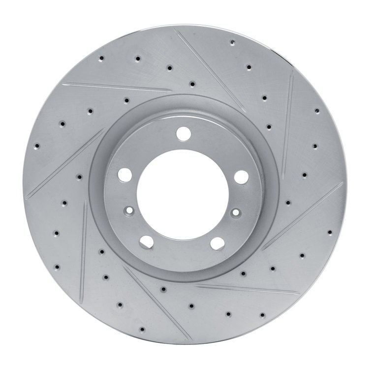 631-02085D Drilled/Slotted Brake Rotor [Silver], Fits Select Multiple Makes/Models, Position: Right Front
