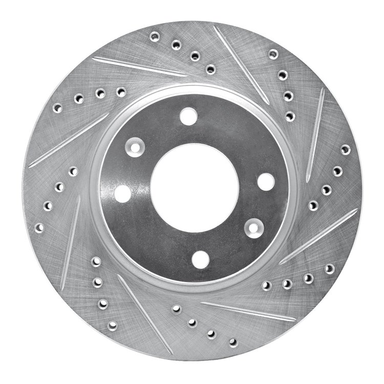 631-03000R Drilled/Slotted Brake Rotor [Silver], 2002-2006 Kia/Hyundai/Genesis, Position: Front Right