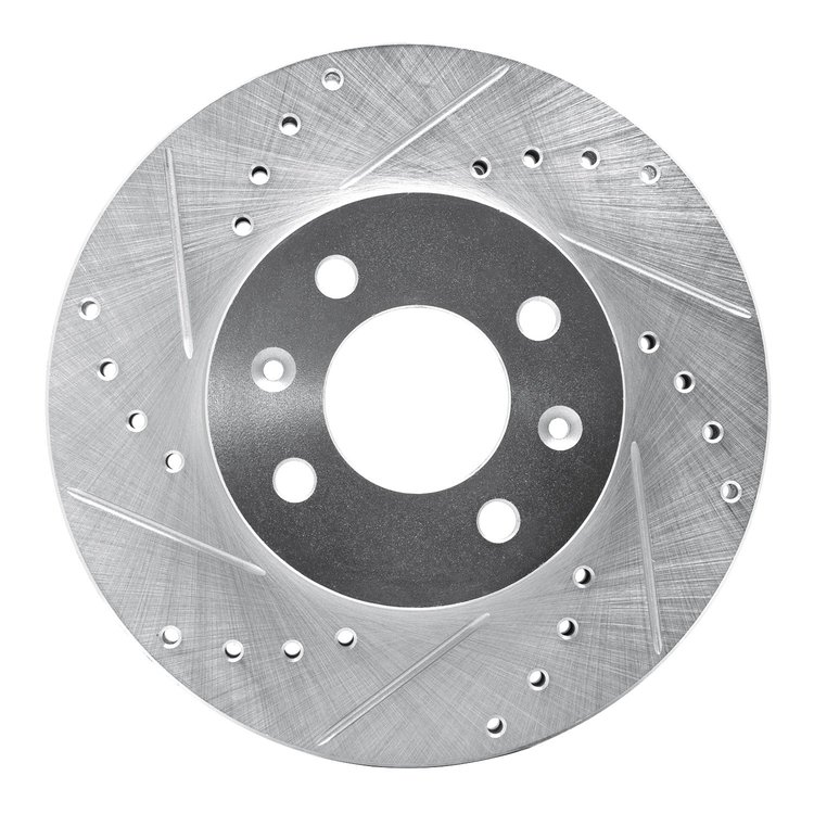 631-03001L Drilled/Slotted Brake Rotor [Silver], 2006-2012 Multiple Makes/Models, Position: Front Left