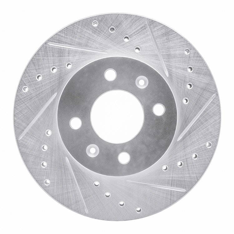 631-03001R Drilled/Slotted Brake Rotor [Silver], 2006-2012 Multiple Makes/Models, Position: Front Right