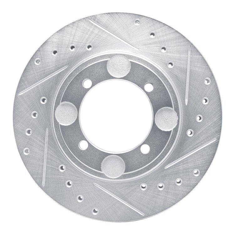 631-03007R Drilled/Slotted Brake Rotor [Silver], 1992-1998 Kia/Hyundai/Genesis, Position: Front Right