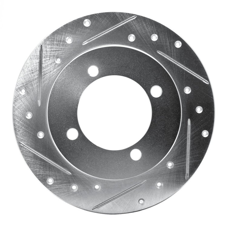 631-03008L Drilled/Slotted Brake Rotor [Silver], 1994-1996 Kia/Hyundai/Genesis, Position: Rear Left