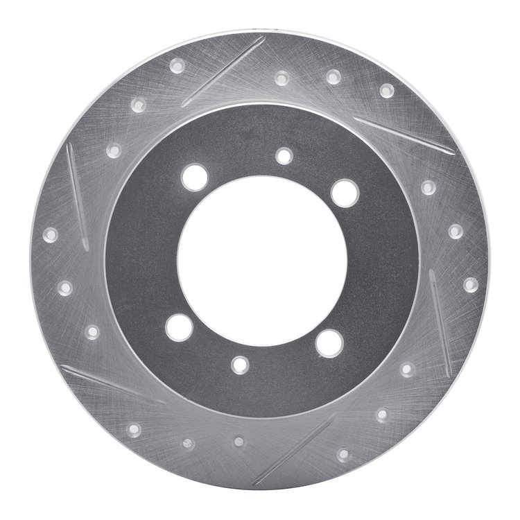 631-03009L Drilled/Slotted Brake Rotor [Silver], 1994-1998 Kia/Hyundai/Genesis, Position: Rear Left