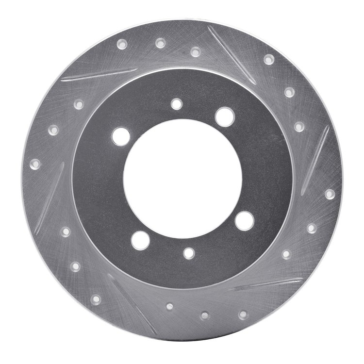631-03009R Drilled/Slotted Brake Rotor [Silver], 1994-1998 Kia/Hyundai/Genesis, Position: Rear Right