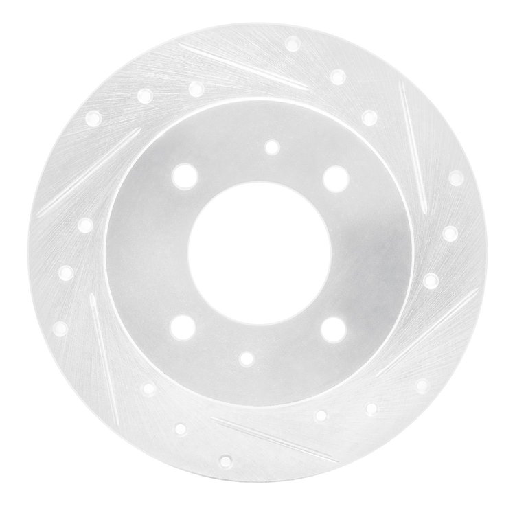631-03010R Drilled/Slotted Brake Rotor [Silver], 1997-2006 Kia/Hyundai/Genesis, Position: Rear Right