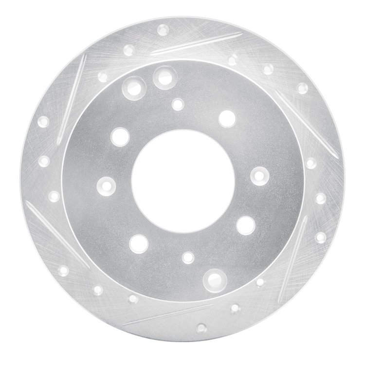 631-03011L Drilled/Slotted Brake Rotor [Silver], 1999-2006 Kia/Hyundai/Genesis, Position: Rear Left