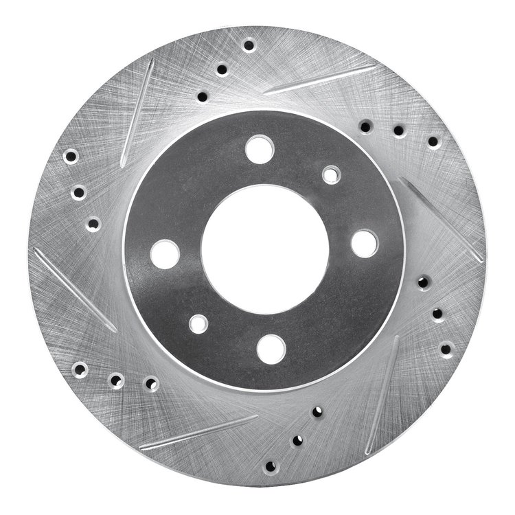631-03012L Drilled/Slotted Brake Rotor [Silver], 2000-2002 Kia/Hyundai/Genesis, Position: Front Left