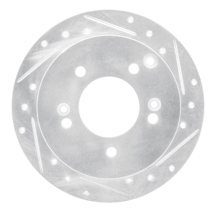 631-03014R Drilled/Slotted Brake Rotor [Silver], 2001-2010 Kia/Hyundai/Genesis, Position: Rear Right