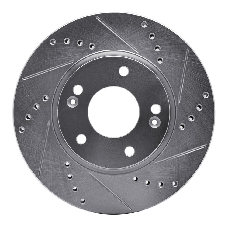 631-03016R Drilled/Slotted Brake Rotor [Silver], 2003-2013 Kia/Hyundai/Genesis, Position: Front Right