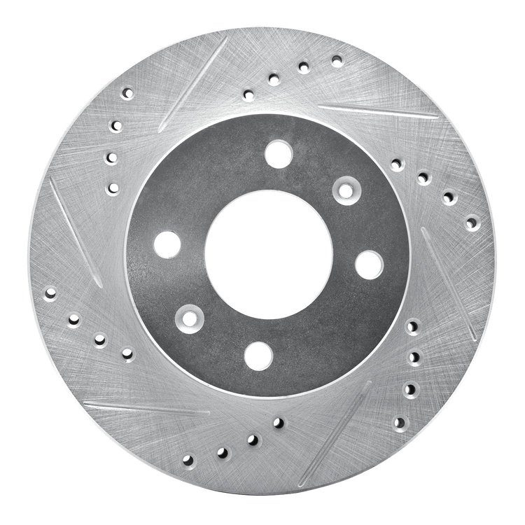 631-03018L Drilled/Slotted Brake Rotor [Silver], 2003-2006 Multiple Makes/Models, Position: Front Left