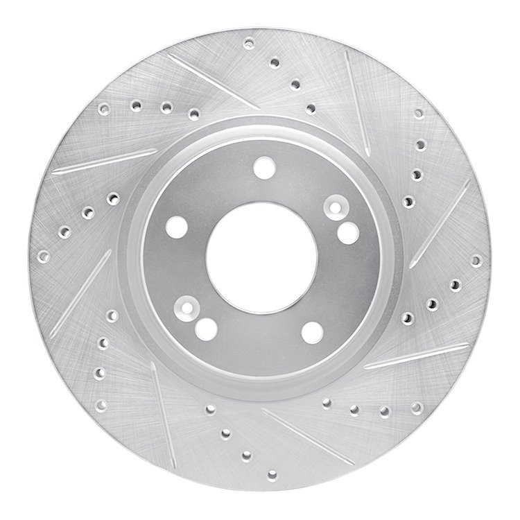 631-03019R Drilled/Slotted Brake Rotor [Silver], 2004-2011 Kia/Hyundai/Genesis, Position: Front Right