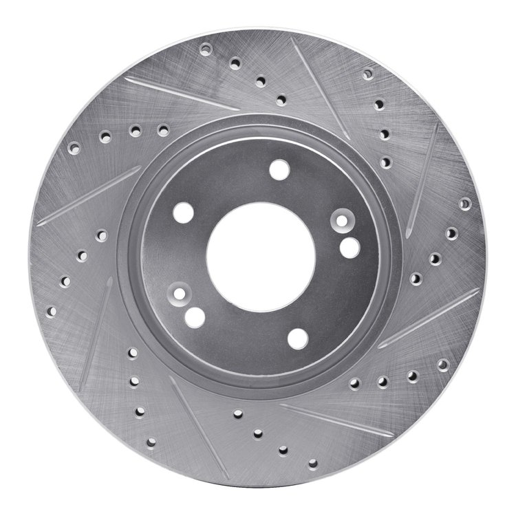 631-03020R Drilled/Slotted Brake Rotor [Silver], 2005-2019 Kia/Hyundai/Genesis, Position: Front Right
