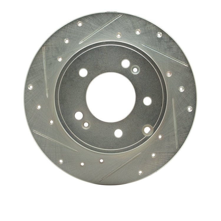 631-03021L Drilled/Slotted Brake Rotor [Silver], 2005-2020 Kia/Hyundai/Genesis, Position: Rear Left