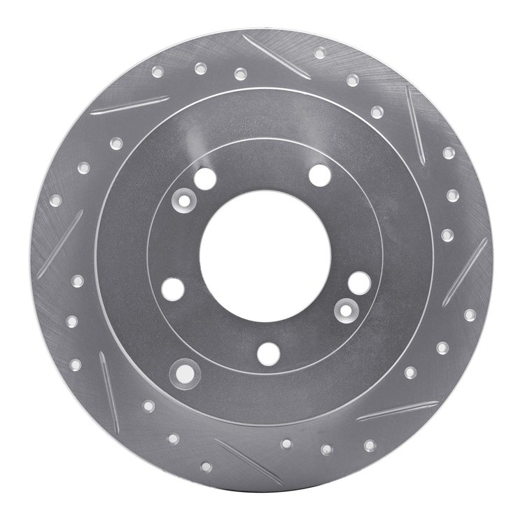 631-03022R Drilled/Slotted Brake Rotor [Silver], 2006-2009 Kia/Hyundai/Genesis, Position: Rear Right