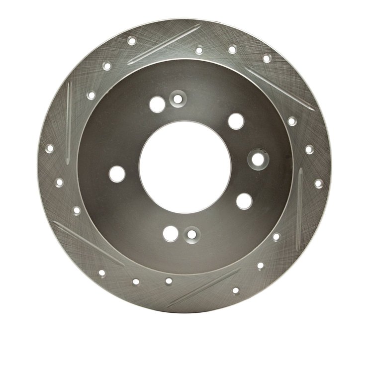 631-03024L Drilled/Slotted Brake Rotor [Silver], 2007-2010 Kia/Hyundai/Genesis, Position: Rear Left