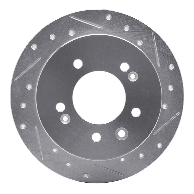 631-03024R Drilled/Slotted Brake Rotor [Silver], 2007-2010 Kia/Hyundai/Genesis, Position: Rear Right
