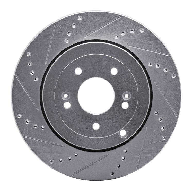 631-03031L Drilled/Slotted Brake Rotor [Silver], 2010-2016 Kia/Hyundai/Genesis, Position: Rear Left