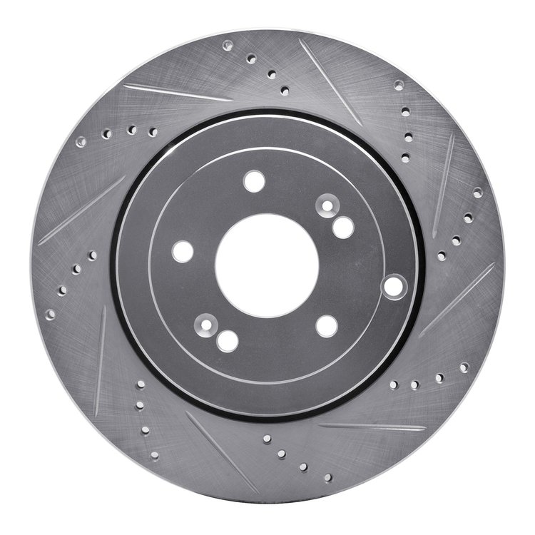 631-03031R Drilled/Slotted Brake Rotor [Silver], 2010-2016 Kia/Hyundai/Genesis, Position: Rear Right
