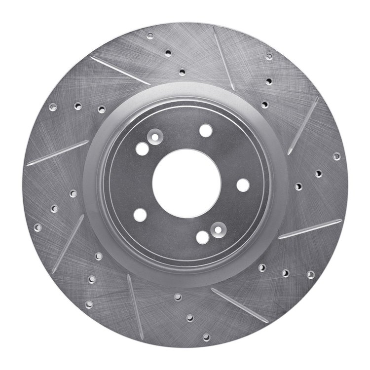 631-03032R Drilled/Slotted Brake Rotor [Silver], 2010-2016 Kia/Hyundai/Genesis, Position: Front Right