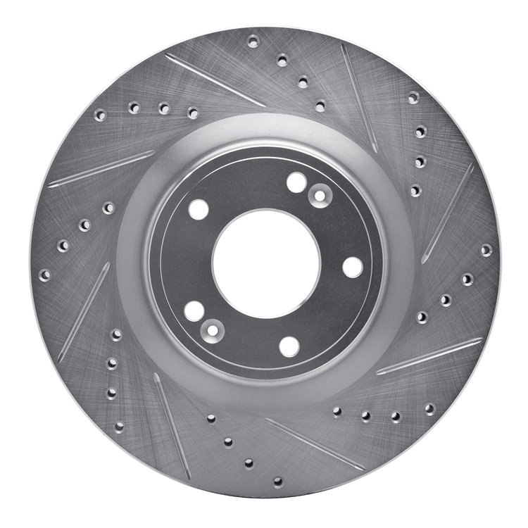 631-03034R Drilled/Slotted Brake Rotor [Silver], 2010-2016 Kia/Hyundai/Genesis, Position: Front Right
