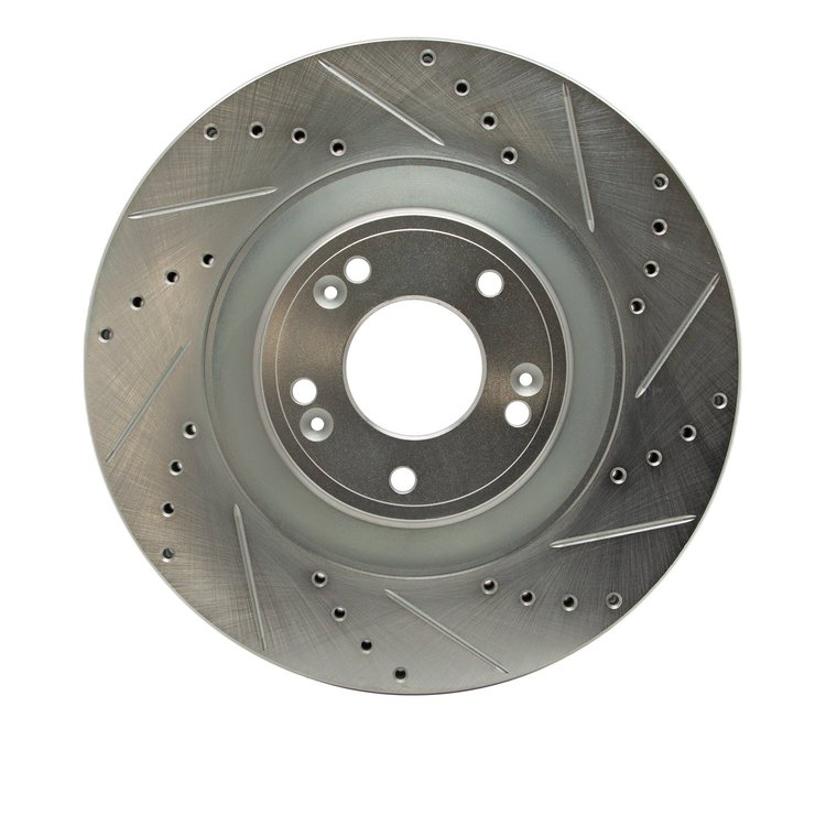 631-03036R Drilled/Slotted Brake Rotor [Silver], 2011-2017 Kia/Hyundai/Genesis, Position: Front Right