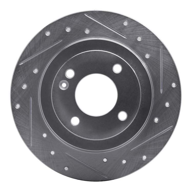 631-03041R Drilled/Slotted Brake Rotor [Silver], Fits Select Multiple Makes/Models, Position: Rear Right
