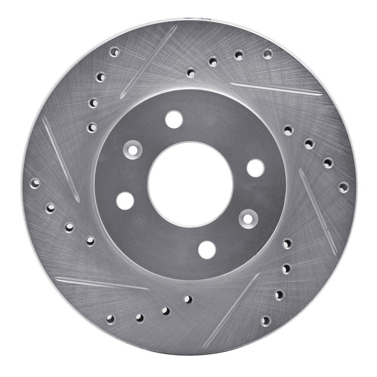 631-03042L Drilled/Slotted Brake Rotor [Silver], 2012-2017 Multiple Makes/Models, Position: Front Left