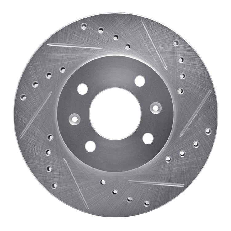631-03042R Drilled/Slotted Brake Rotor [Silver], 2012-2017 Multiple Makes/Models, Position: Front Right