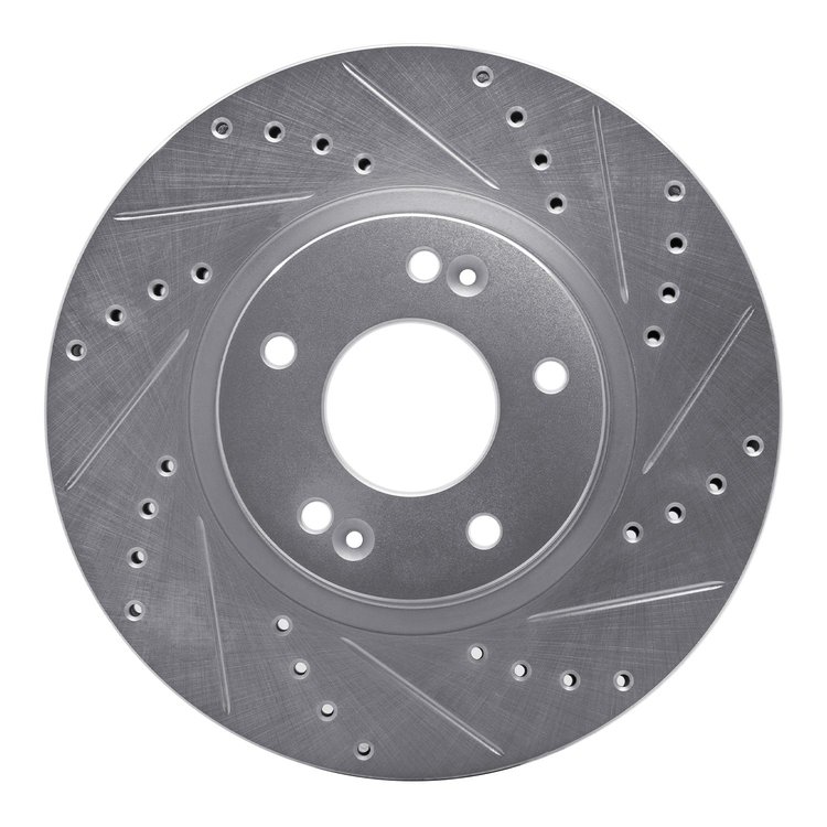 631-03049R Drilled/Slotted Brake Rotor [Silver], 2007-2009 Kia/Hyundai/Genesis, Position: Front Right