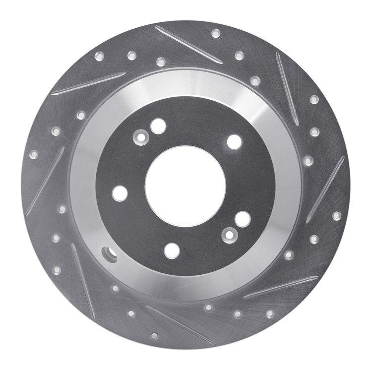 631-03050R Drilled/Slotted Brake Rotor [Silver], 2010-2021 Kia/Hyundai/Genesis, Position: Rear Right
