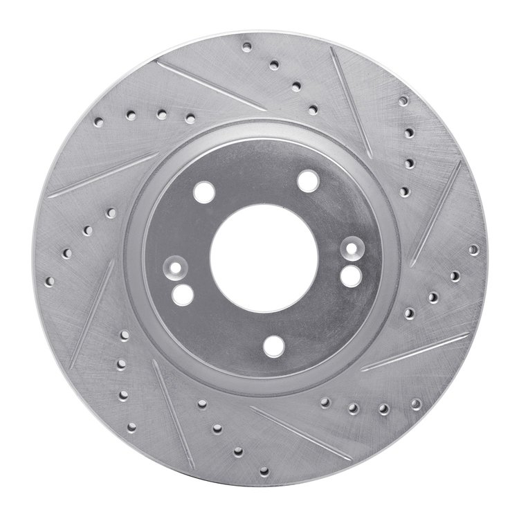 631-03051R Drilled/Slotted Brake Rotor [Silver], 2010-2013 Kia/Hyundai/Genesis, Position: Front Right