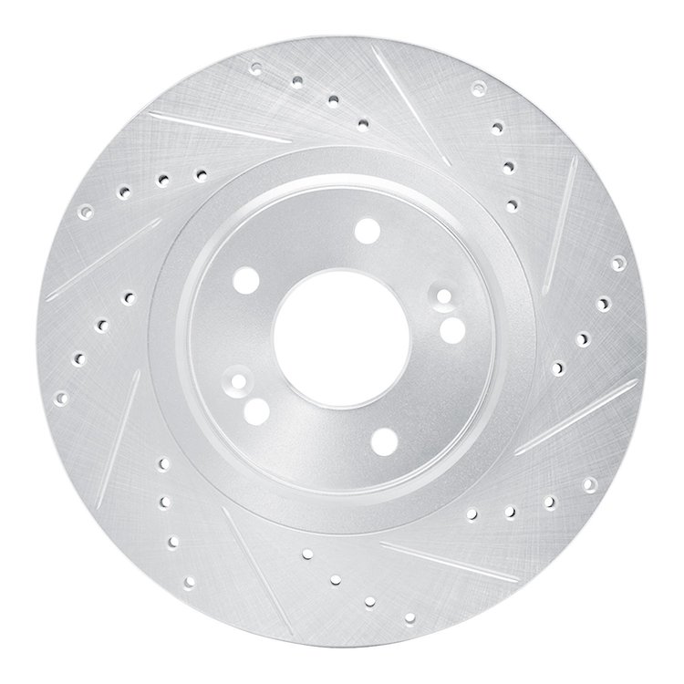 631-03053R Drilled/Slotted Brake Rotor [Silver], 2013-2020 Kia/Hyundai/Genesis, Position: Front Right