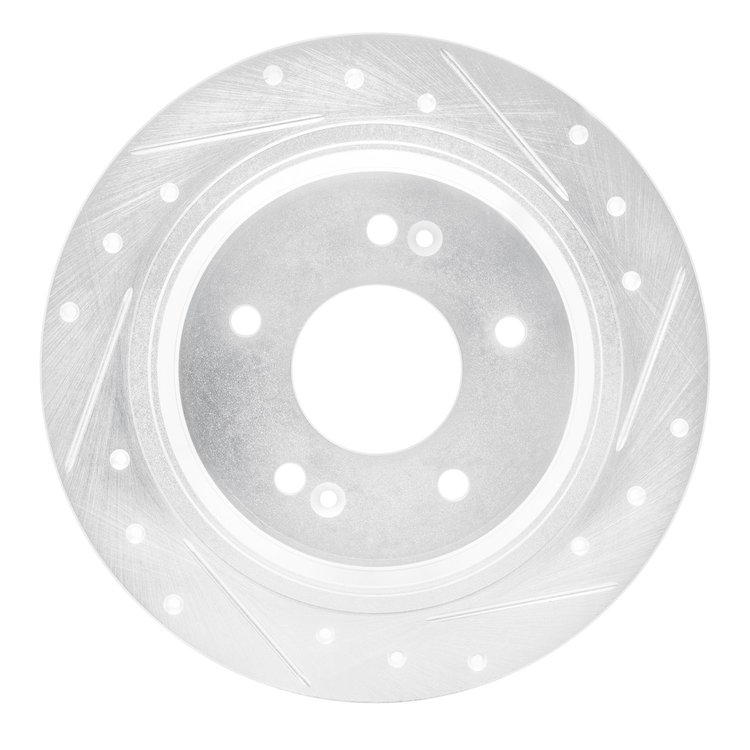 631-03063R Drilled/Slotted Brake Rotor [Silver], Fits Select Kia/Hyundai/Genesis, Position: Rear Right